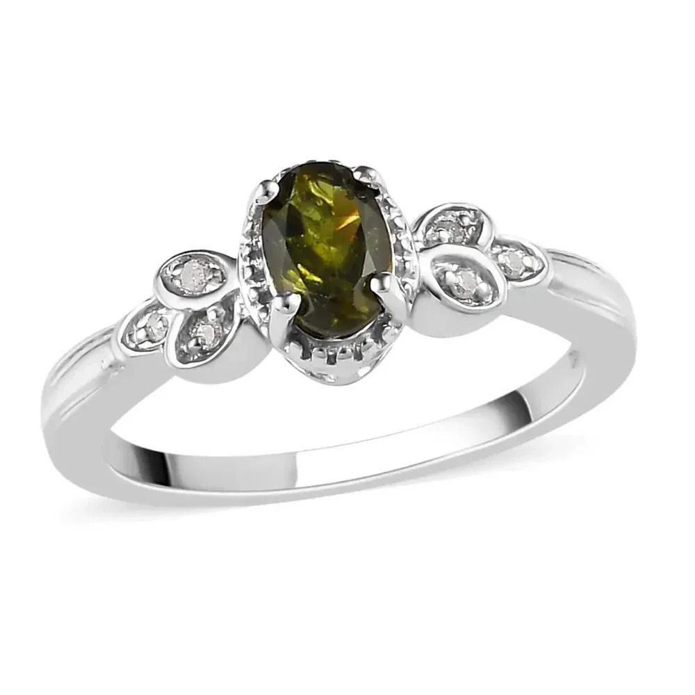 Premium Natural Chrome Tourmaline and Diamond Ring & Pendant Necklace Set - Picture 4 of 7